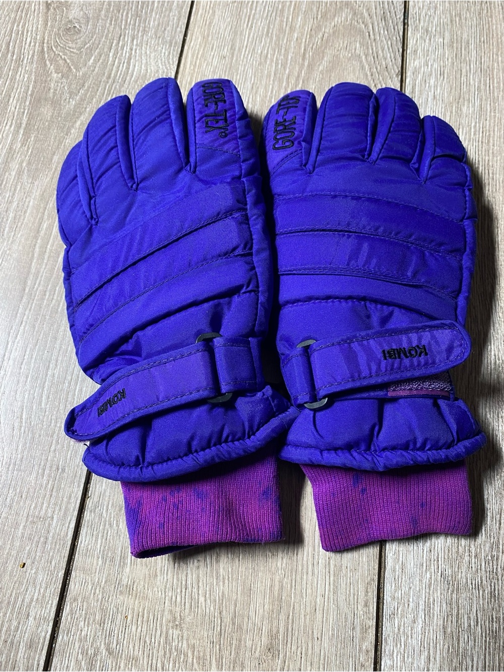Vintage Kombi Gore-Tex Gloves Unisex Small Purple Genuine Leather Palms